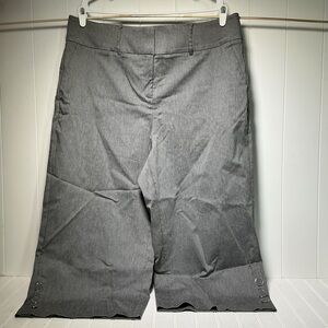 Lane Bryant  Grey Capri Career Work Pants Women's Plus Size 18R Zipper